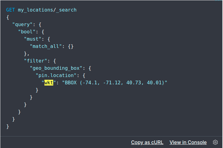Elastic Search Bounding Box format as Well-Known Text